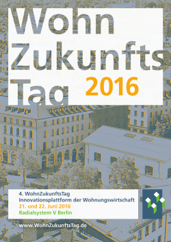 WZT2016-Programm - WohnZukunftsTag 2016