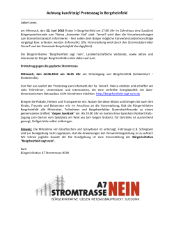 Achtung kurzfristig! Protestzug in Bergrheinfeld