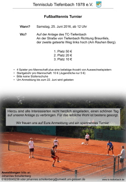 Fußballtennis 2016_Flyer - Tennisclub Tiefenbach 1978 eV