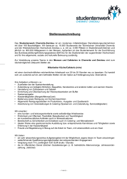 Stellenausschreibung - Studentenwerk Chemnitz