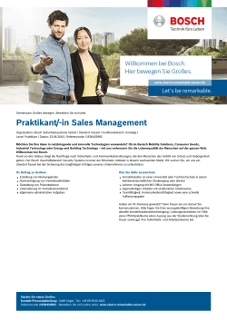 Praktikant/-in Sales Management