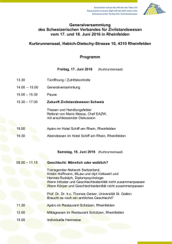 Generalversammlung des Schweizerischen Verbandes für