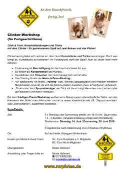 Clicker-Workshop An den Knackfrosch, fertig, los!