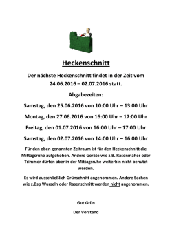 Heckenschnitt - Gartenfreunde Resse eV