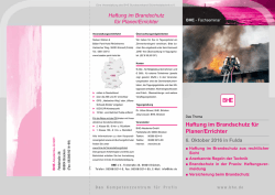 Haftung im Brandschutz f&uuml;r Planer/Errichter