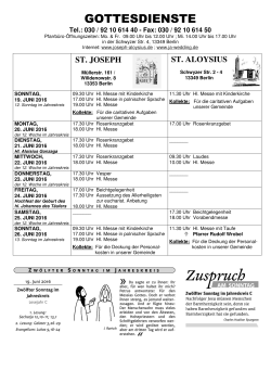 gottesdienste - St. Aloysius