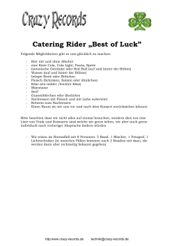 Catering Rider „Best of Luck”