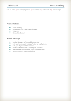 Lebenslauf PDF - Anna Landsberg