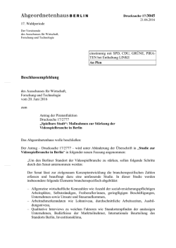 Dringliche Beschlussempfehlung