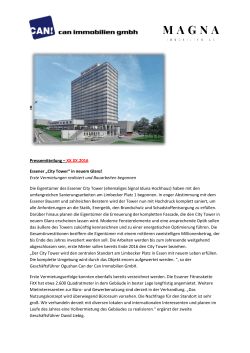 Pressemitteilung – XX.XX.2016 Essener „City Tower“ in neuem Glanz!