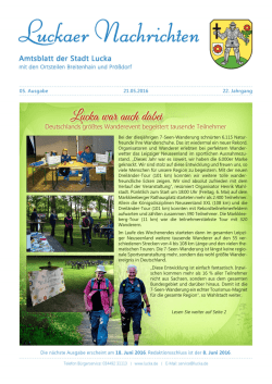 05. Ausgabe 21.05.2016 22. Jahrgang