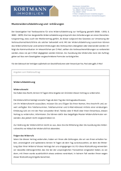 Widerrufsbelehrung - Kortmann Immobilien