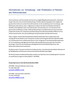 Informationen zum Referendariat