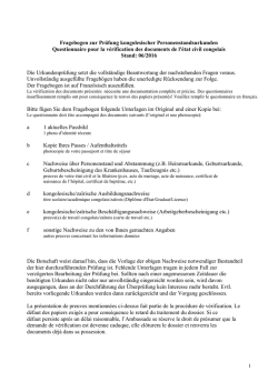 Kongo, Demokratische Republik, Fragebogen der Botschaft