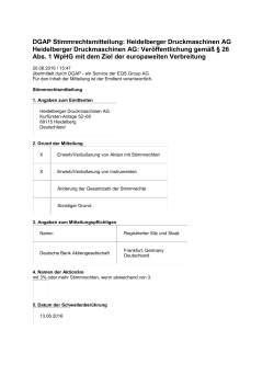 DGAP Stimmrechtsmitteilung: Heidelberger Druckmaschinen AG