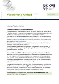 Xultophy® Marktrücknahme - Kassenärztliche Vereinigung Bayerns