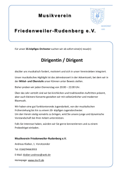 Dirigentin / Dirigent - Musikverein Friedenweiler