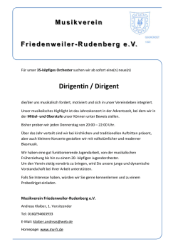 Dirigentin / Dirigent - Musikverein Friedenweiler