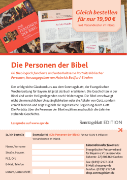Die Personen der Bibel - Evangelischer Presseverband für Bayern eV