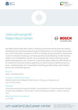 Bosch GmbH - Universität des Saarlandes