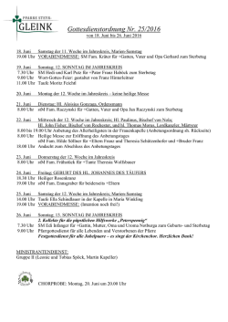Gottesdienstordnung Nr. 25
