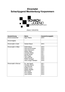 Ehrentafel - Landesschachverband Mecklenburg