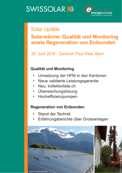 Solar Update Solarwärme: Qualität und Monitoring