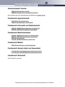 Fachhochschule Kiel: Alle Termine
