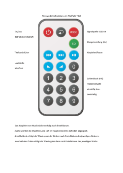ein Titel/alle Titel Ein/Aus Signalquelle SD/USB Betriebsbereitschaft
