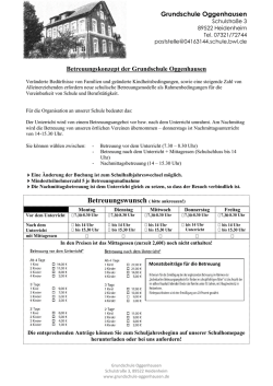 Grundschule Oggenhausen Betreuungskonzept der Grundschule