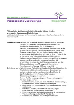 Ausschreibung - Evangelisches Schulwerk Baden