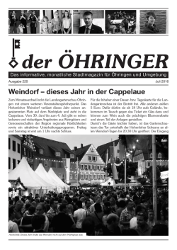 Juli 2016 der &Ouml;hringer Ausgabe 220