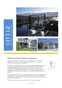 H&ouml;henverstellbare Balkonverglasung