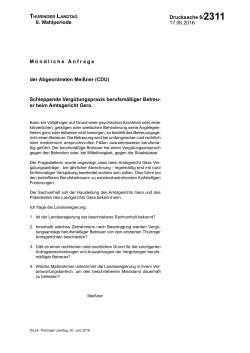 Mündliche Anfrage der Abgeordneten Meißner (CDU)