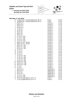 Zeitplan nach Start-Tag und Start