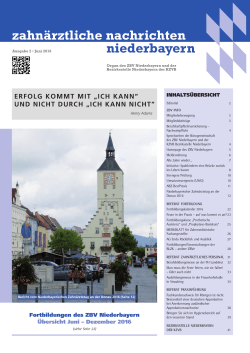 Ausgabe 2 - 2016 - ZBV Niederbayern