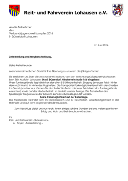 Die Zeiteinteilung mit Kopfnummern - Reit