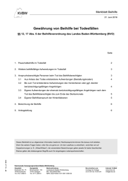 Gew&auml;hrung von Beihilfe bei Todesf&auml;llen
