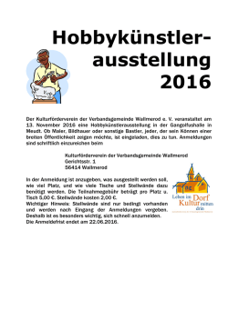 Hobbyk&uuml;nstler- ausstellung 2016
