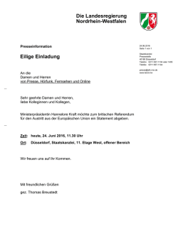 Die Landesregierung Nordrhein-Westfalen Eilige