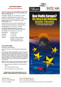 Einladung zur Auftaktveranstaltung von Quo vadis Europa?