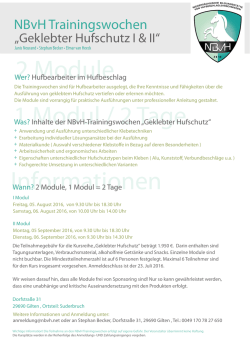 Informationen 2 Module 1 Modul / 2 Tage