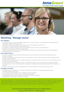 Marketing - Manager (m/w)