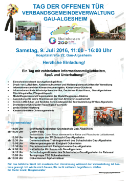 tag der offenen tür - Verbandsgemeinde Gau