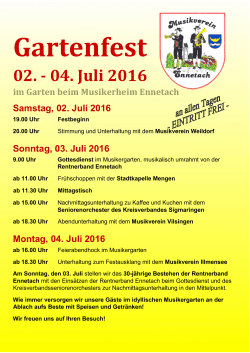 Gartenfest - Musikverein Ennetach