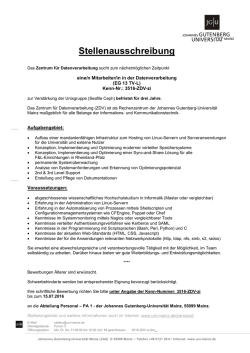 Stellenausschreibung - Abteilung Personal