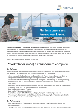 Projektplaner (m/w) für Windenergieprojekte