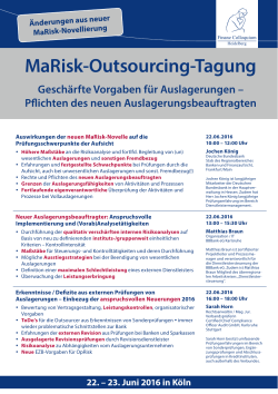 MaRisk-Outsourcing-Tagung - Finanz Colloquium Heidelberg