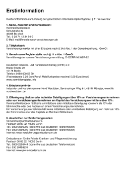 Erstinformation - Möllenbeck Versicherungen