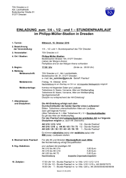 EINLADUNG zum 1/4 -, 1/2 - und 1